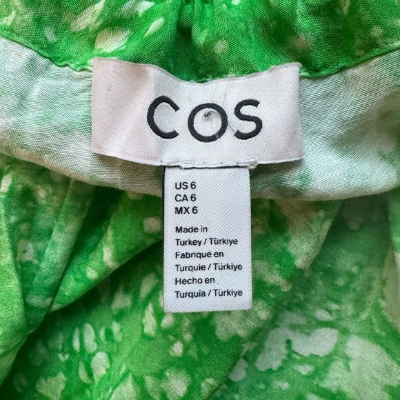 NEW COS OVERSIZED GATHERED MAXI DRESS in Green - Picture 9 of 13